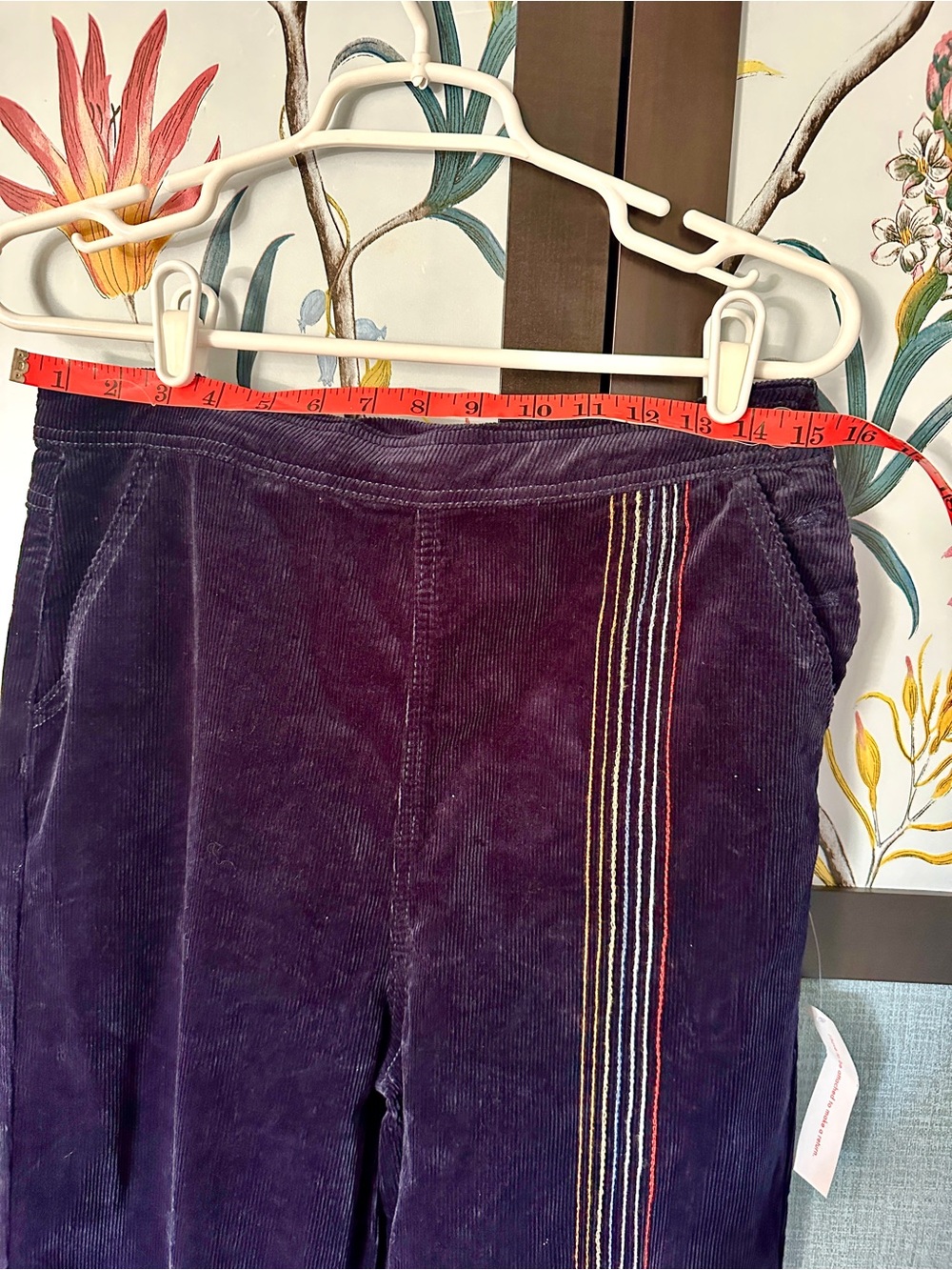 NWT ModCloth Rainbow With Me Corduroy Overalls Vintage Navy Size 6 - Picture 8 of 9